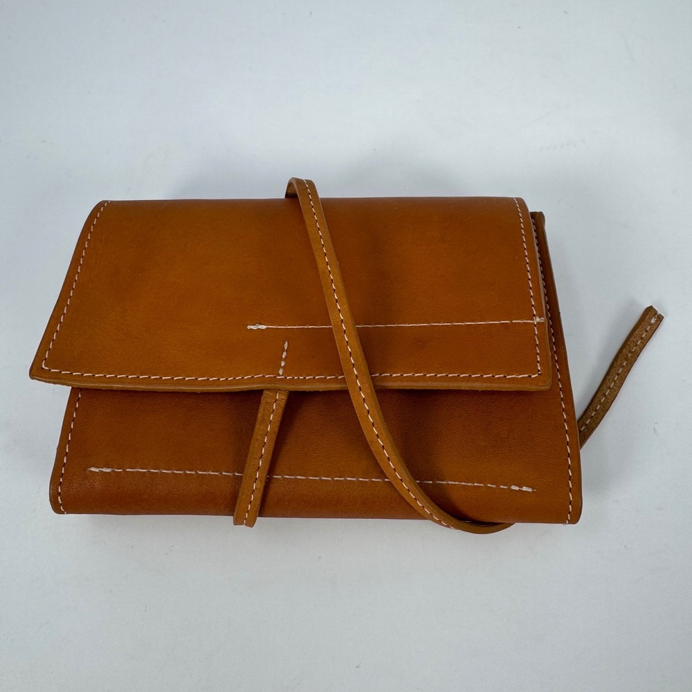 Mark & Graham‎ Leather Tech Cord Roll Organizer Tan Saddle Travel Accessory